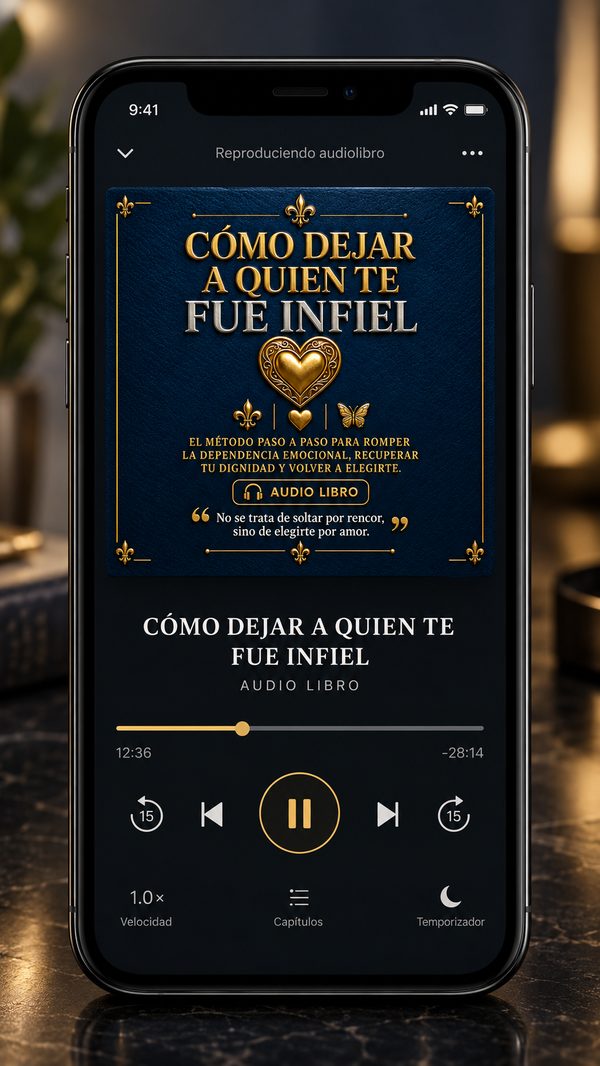 Audiolibro Cómo dejar a quien te fue infiel en un celular